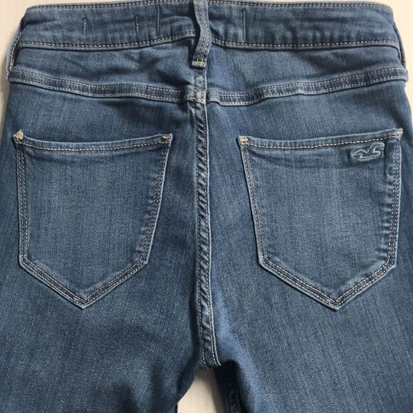 HOLLISTER High-Rise Jean Legging Sz 1 (25x28) Advanced Stretch Ripped Jeggings 2 - Picture 4 of 10